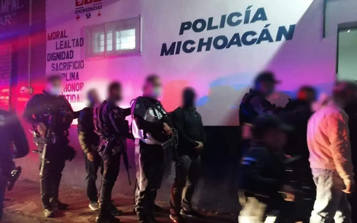 Detenidos  Foto Cortesía SSP Michoacán